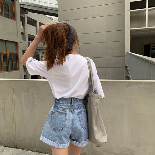 IELGY Women's high waist slimming jeans shorts