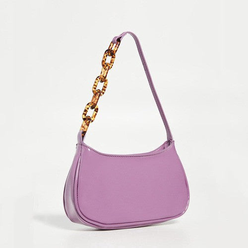 IELGY Fashion brand designer acrylic chain staff carrying single shoulder underarm bag