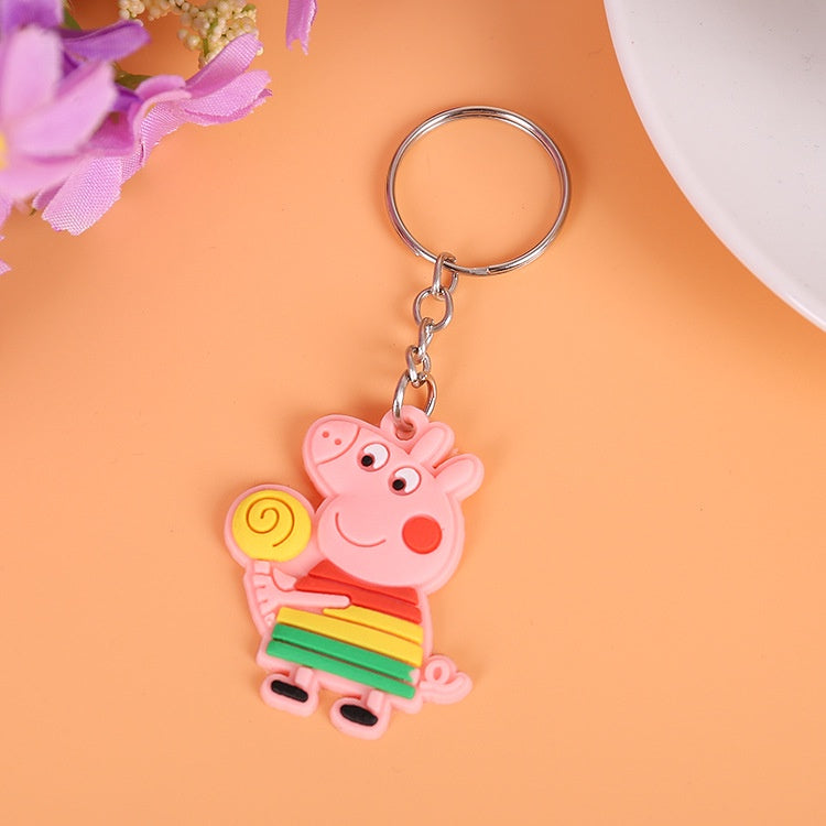 IELGY Creative cute cartoon small gift small pvc soft rubber keychain key ring pendant