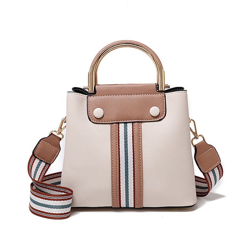 IELGY Fashion Stripe Korean Temperament Messenger Bag Simple Bucket Type
