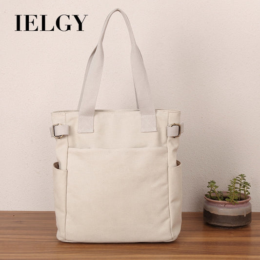 IELGY canvas bag women's shoulder all-match canvas bag Japanese retro large capacity