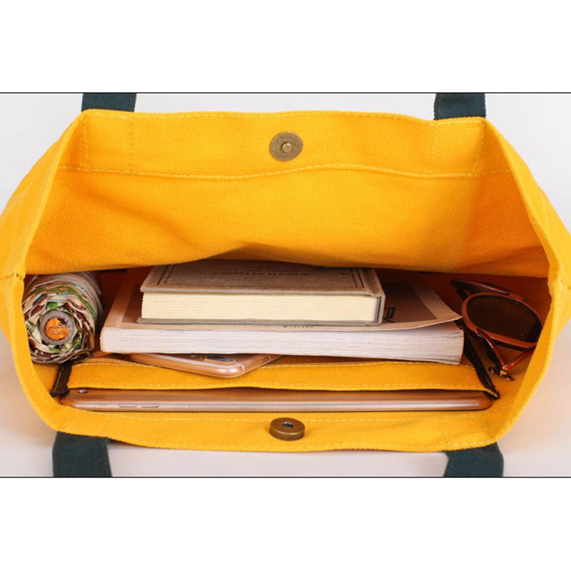 IELGY Shoulder bag female big package Korean simple wild canvas bag