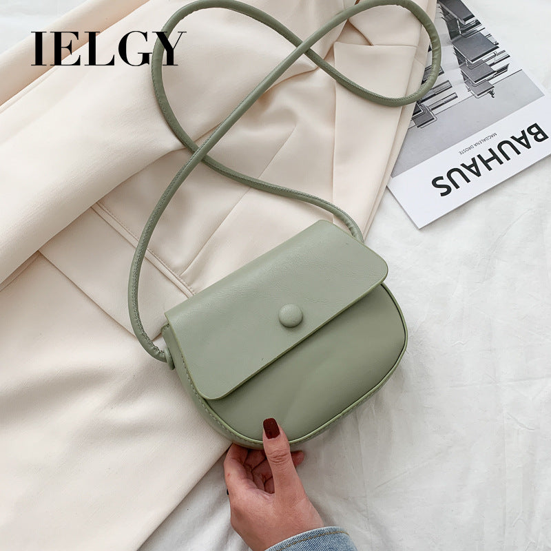 IELGY Simple single shoulder small bag female bag popular fashion messenger bag ins wild saddle bag