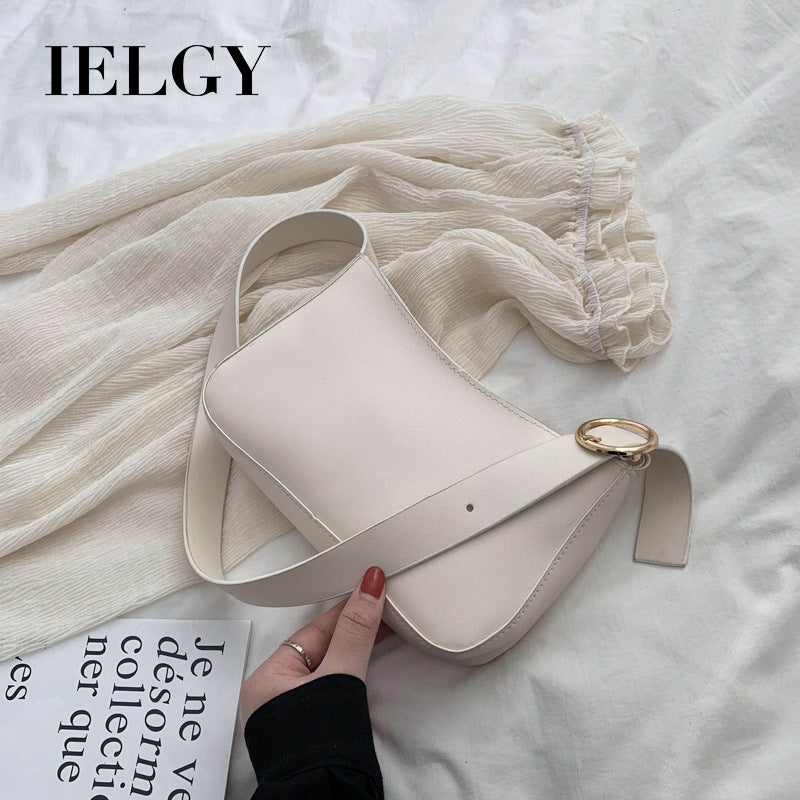 IELGY bright leather fashion temperament small bag simple and versatile female bag