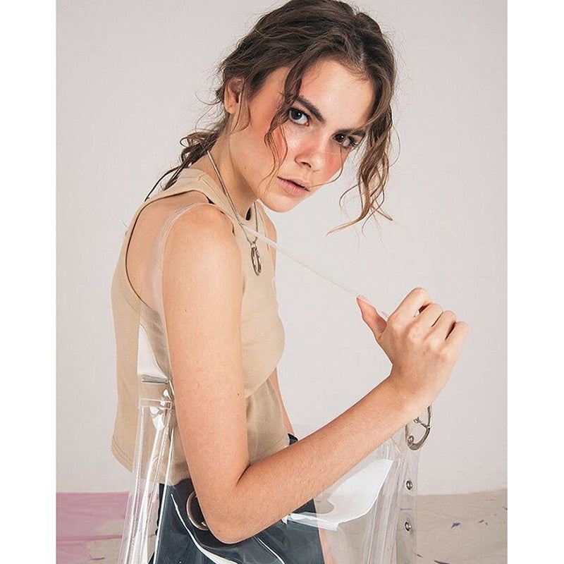 New Transparent Jelly Bag Shoulder Messenger Portable bucket bag