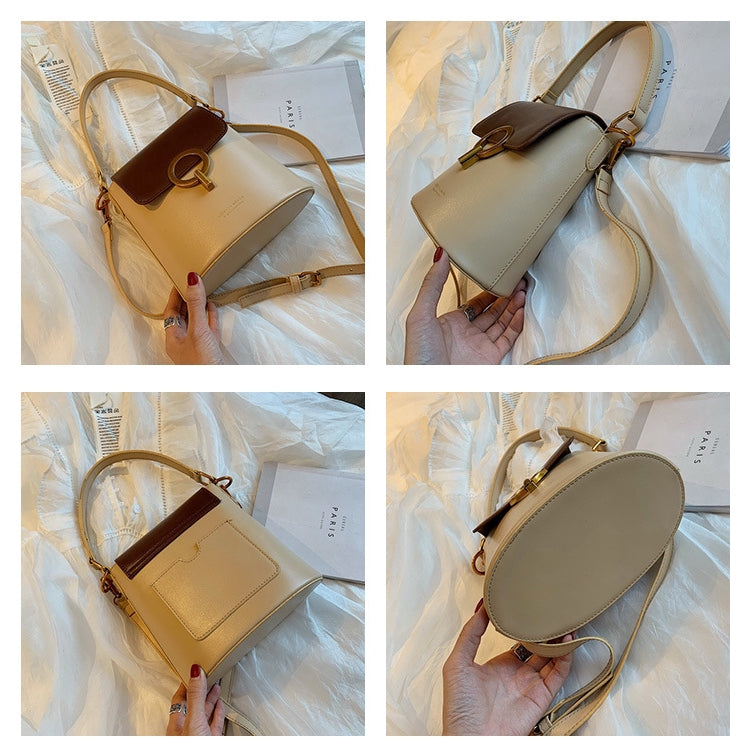 IELGY Contrast Shoulder Bag Korean Large Capacity Messenger Bucket