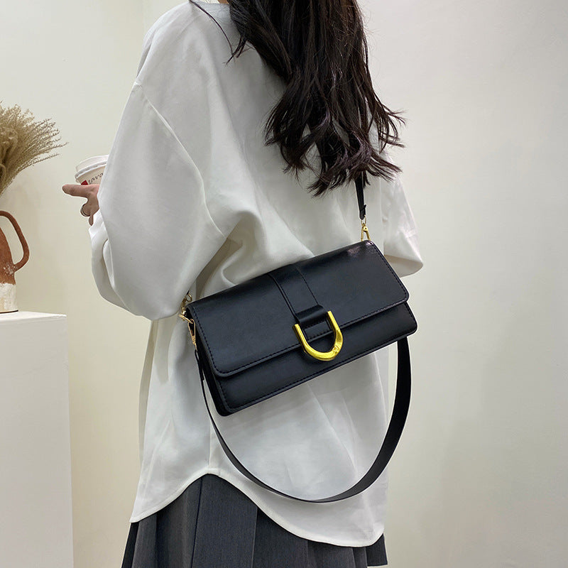 IELGY Ladies summer western style  One Shoulder Underarm Bag Solid Color Snap Button Square Bag for Women's Street Fashion