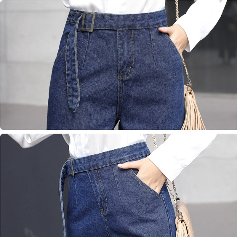 IELGY Super fire straight loose jeans wide leg pants women high waist cropped pants