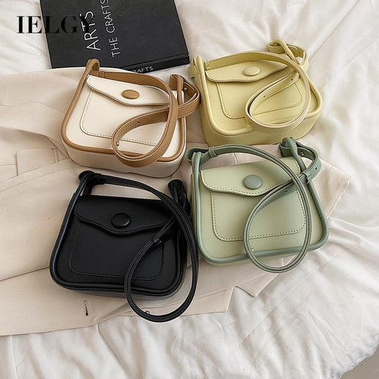 IELGY women's all-match simple commuter crossbody contrast color small square bag