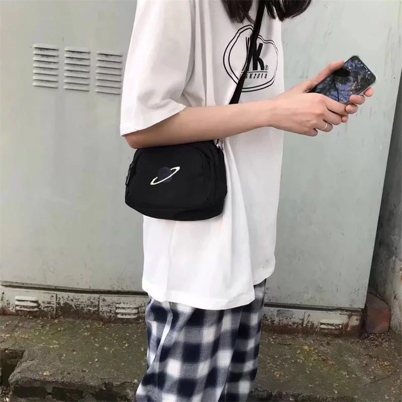 IELGY Diagonal canvas bag fashion messenger bag