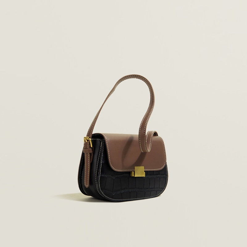 IELGY color matching shoulder strap adjustable ladies retro high-end crossbody bag