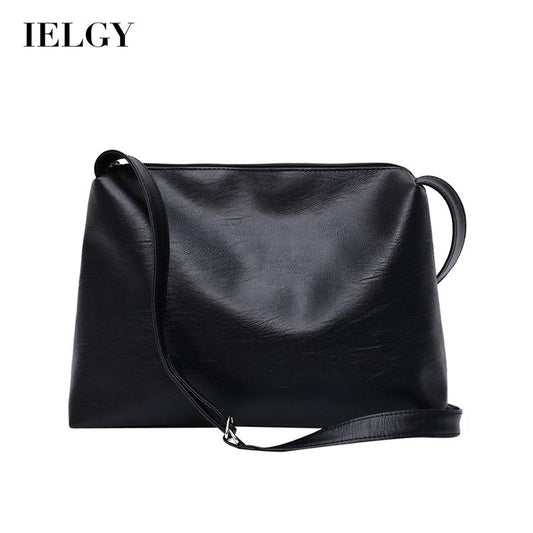 IELGY fashion versatile shoulder bag postman Korean version Hong Kong style large capacity cool messenger solid color