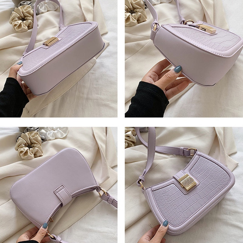 IELGY Crocodile pattern French niche Korean fashion plaid casual all-match handbag
