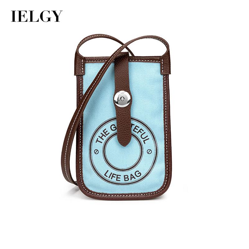 IELGY Woman's bag Black Square Mobile phone Letters Crossbody Mini Stylish Simple Versatile