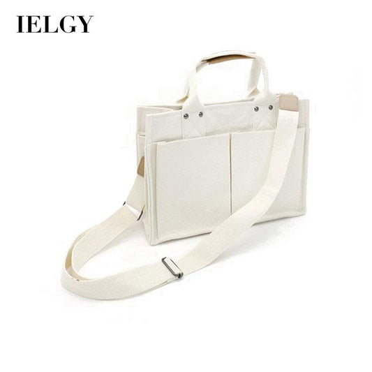 IELGY Women's bag versatile one shoulder casual Korean version portable fashion crossbody canvas black