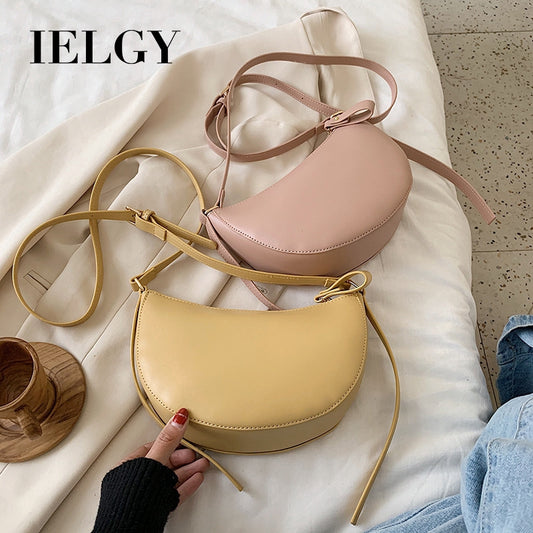 IELGY Simple temperament, leisure, small crowd, fashionable, all-around, one shoulder, half round women's Bag Fashion