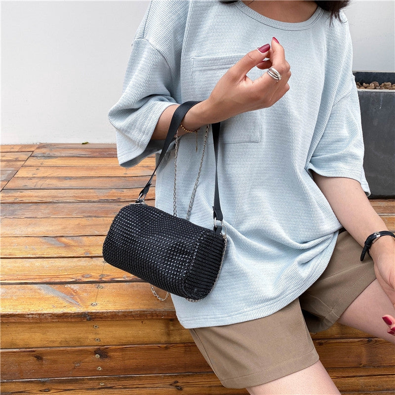 IELGY Diamond bucket bag Korean crossbody shoulder bag fashion chain dinner bag