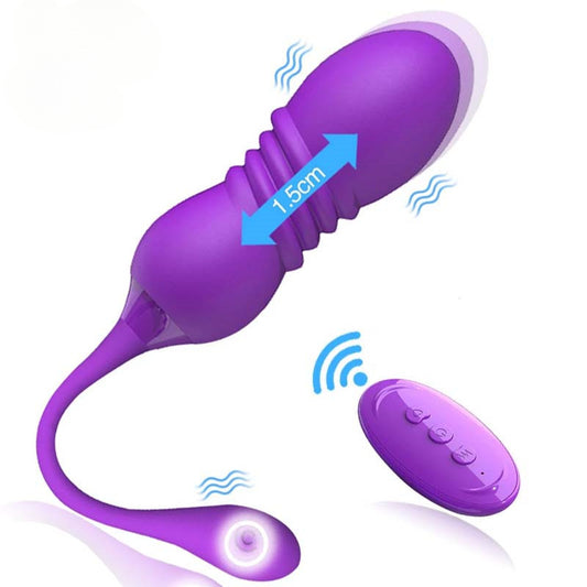 Wireless remote control telescopic vibration jumping egg female silicone vibration massager adult sex toys