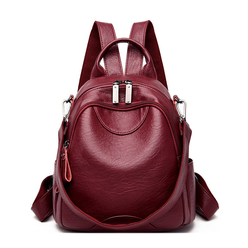 IELGY women's fashion anti-theft multifunctional large capacity soft leather backpack