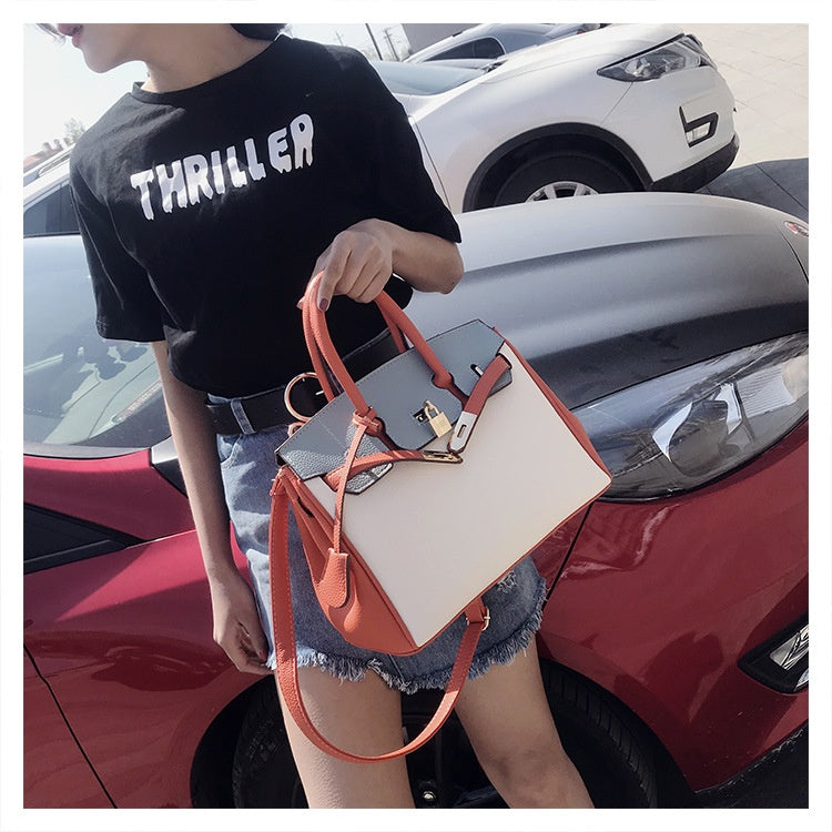 IELGY versatile large capacity portable litchi pattern one shoulder platinum Women's messenger bag casual fashion