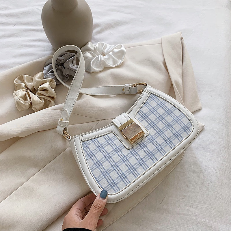 IELGY Crocodile pattern French niche Korean fashion plaid casual all-match handbag