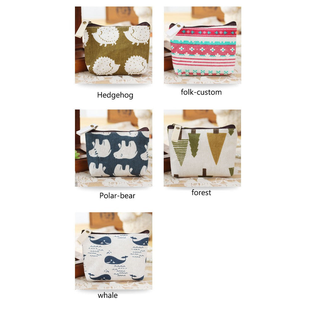 IELGY Cotton and linen retro coin purse coin pack card package