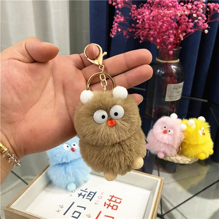 IELGY Cute cartoon little monster plush doll bag pendant