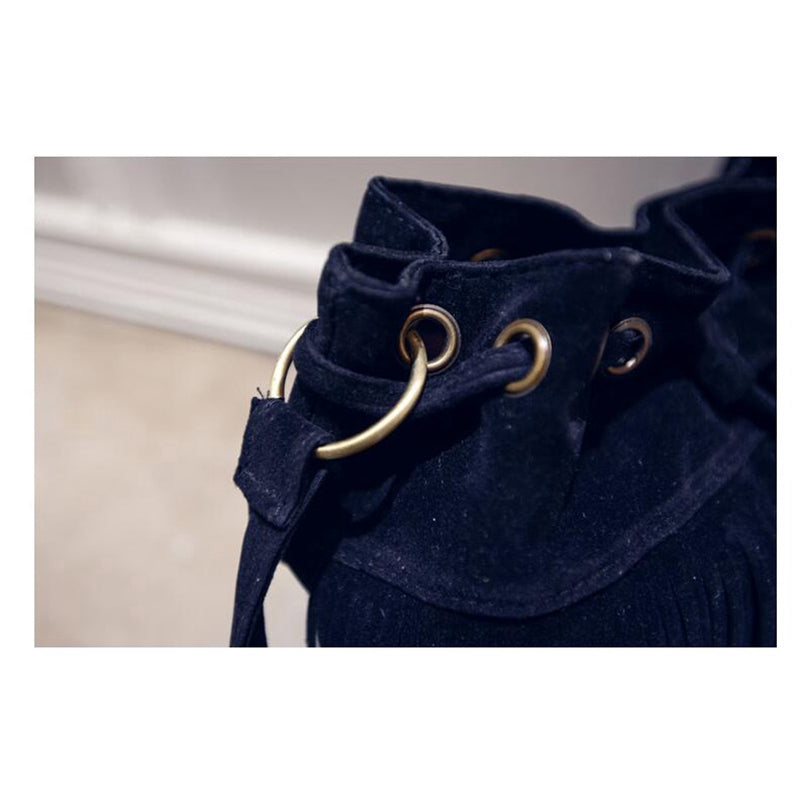 New women bag tassel bucket bag shoulder bag