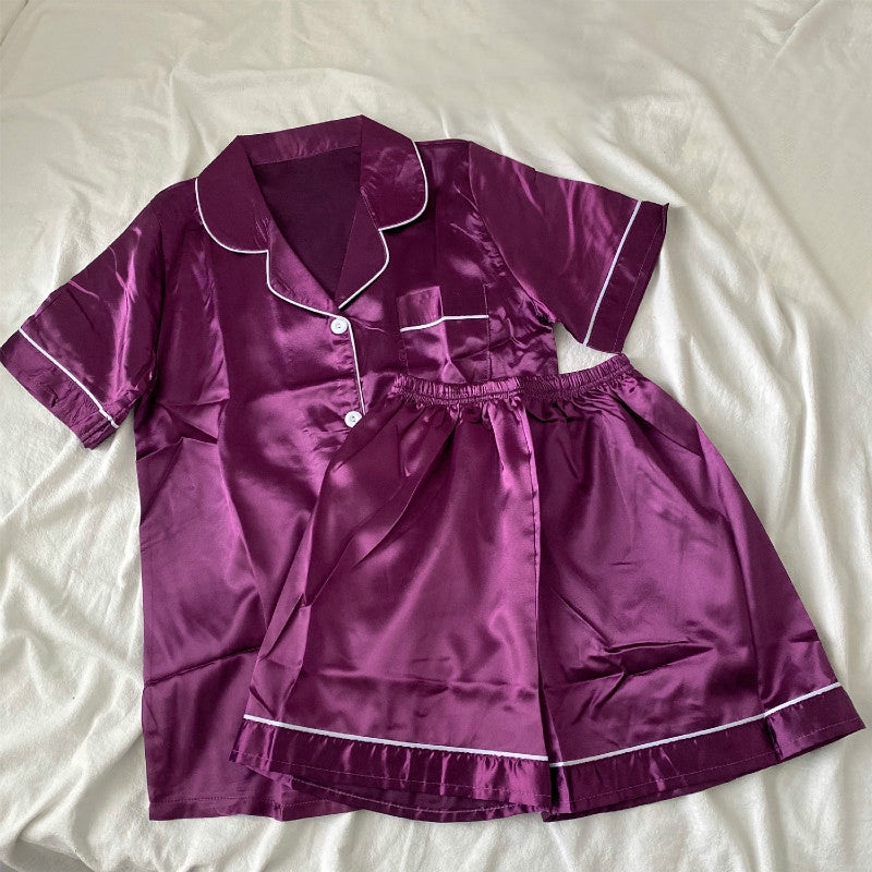 IELGY Summer ice silk exotic pajamas set