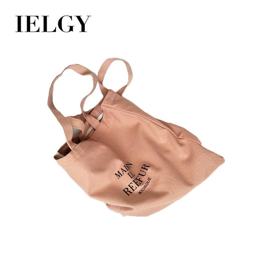 IELGY Canvas bag female shoulder shoulder simple printing wild bag