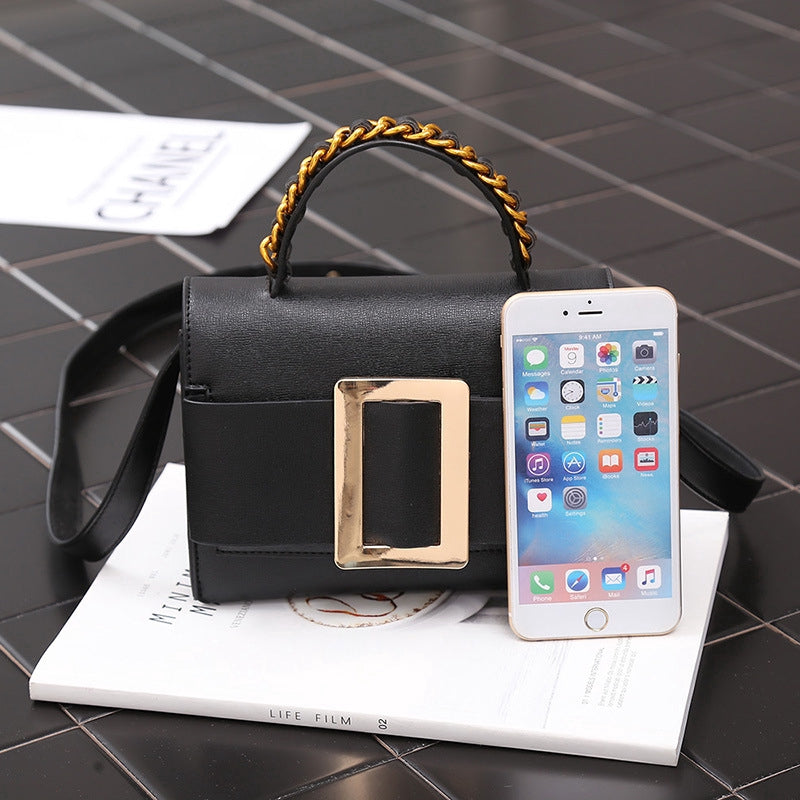 IELGY Crossbody exaggerated belt buckle handbag square box