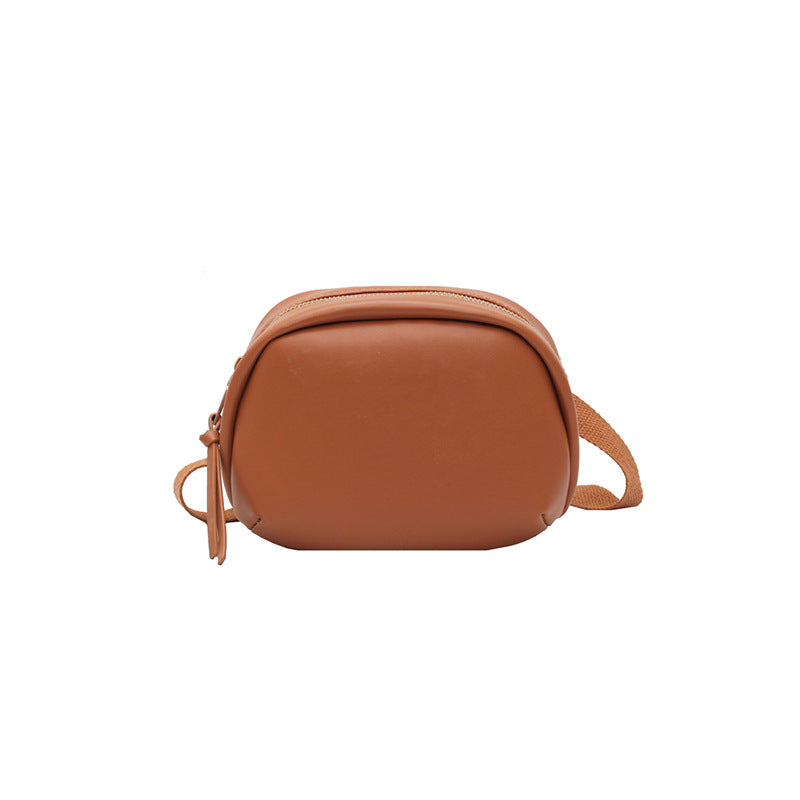 IELGY broadband Popular high-end oval smooth zipper woman's cute crossbody bag versatile one-shoulder