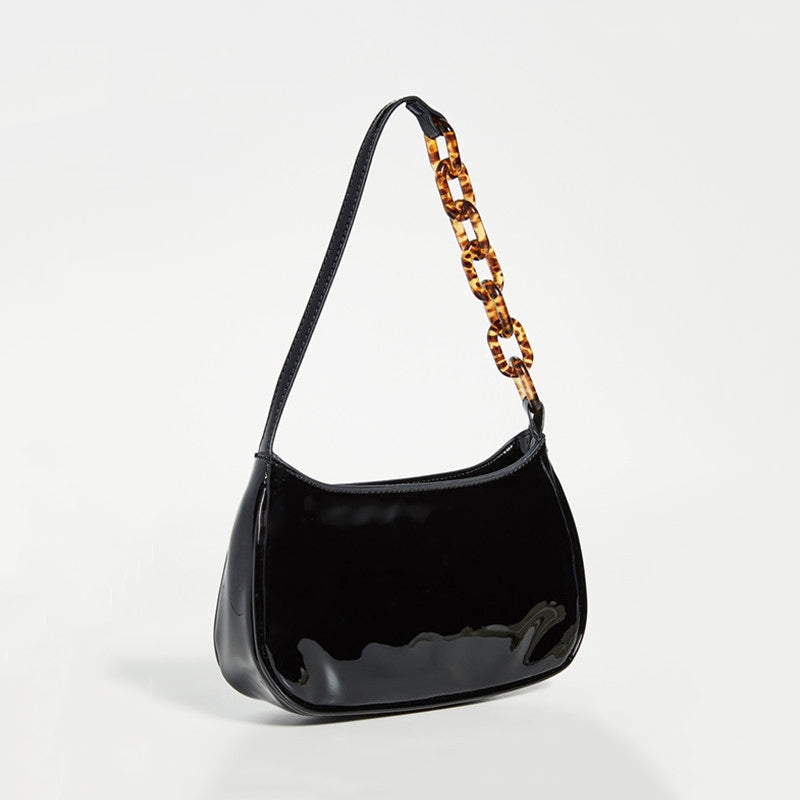 IELGY Fashion brand designer acrylic chain staff carrying single shoulder underarm bag