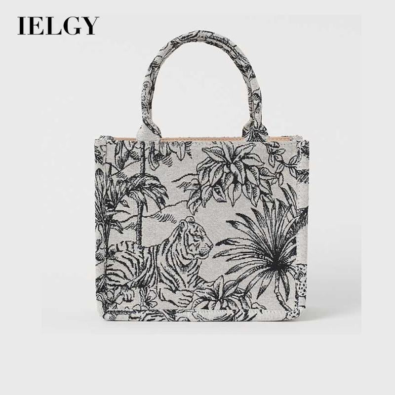 IELGY women's bag fashion canvas bag large-capacity shopping bag