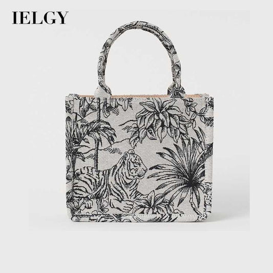 IELGY women's bag fashion canvas bag large-capacity shopping bag