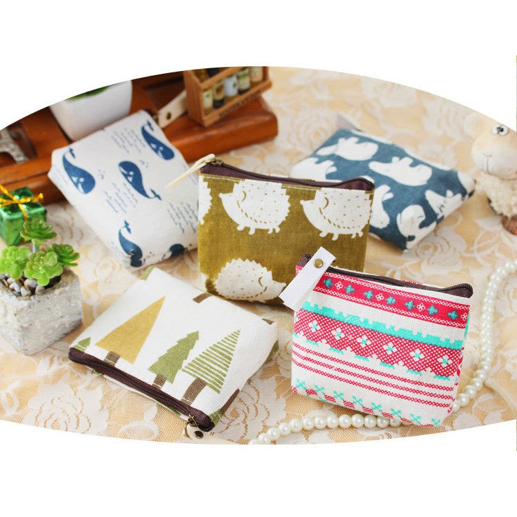 IELGY Cotton and linen retro coin purse coin pack card package