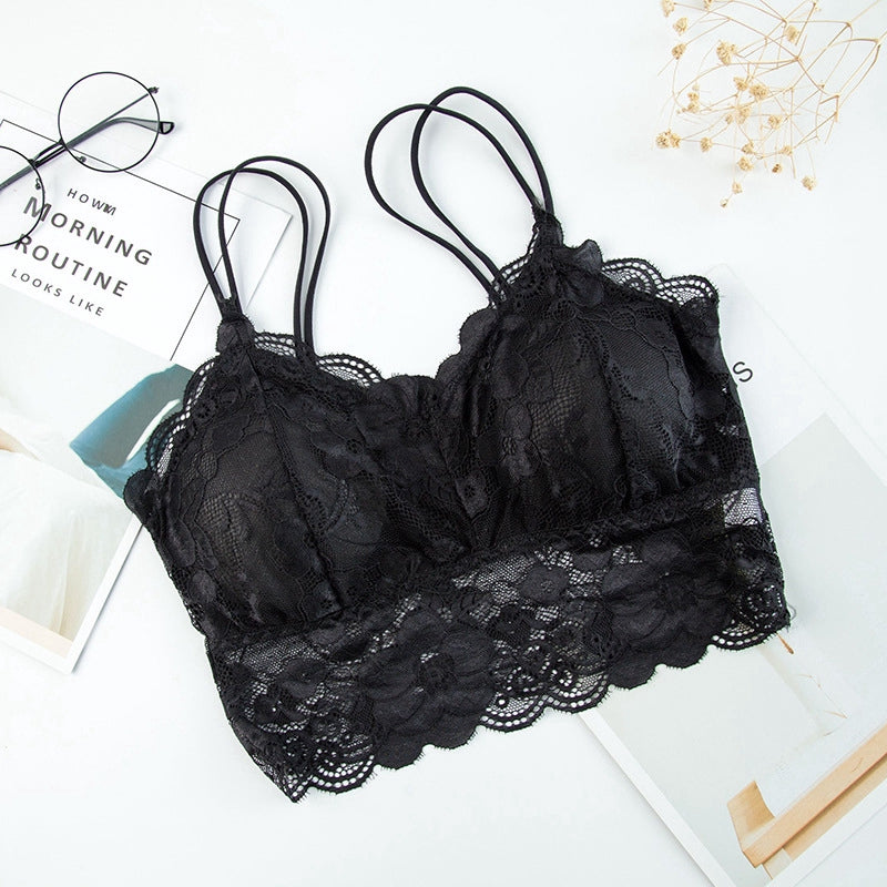 IELGY Lace beauty back sun flower wrapped chest underwear vest tube top