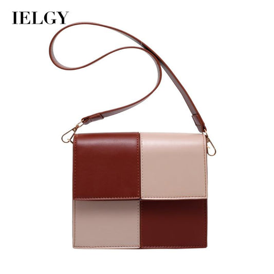 IELGY fashion Korean color matching casual retro double shoulder strap diagonal female bag