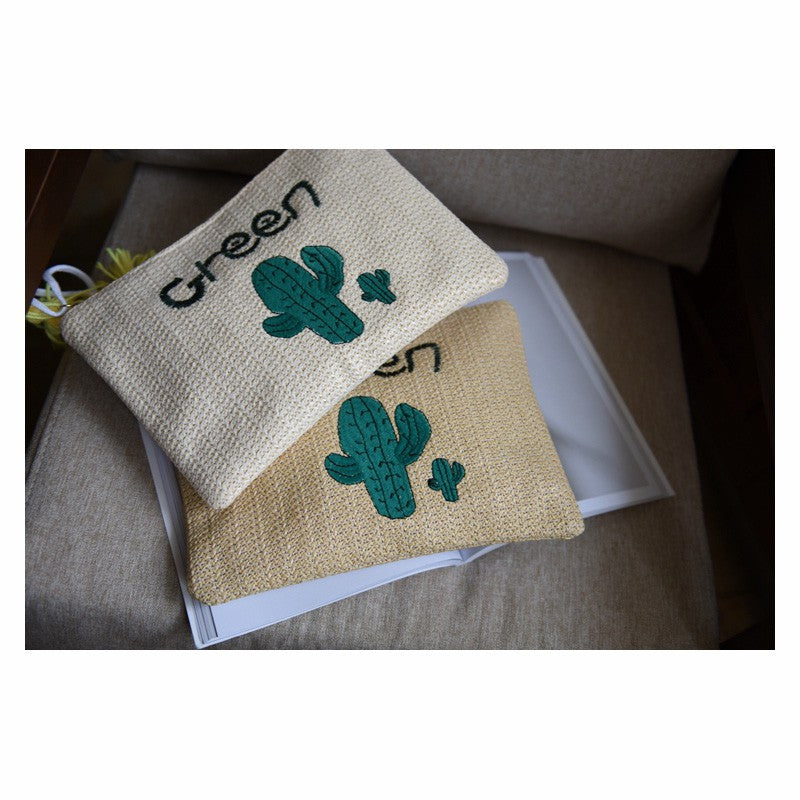 Straw bag cactus envelope bag
