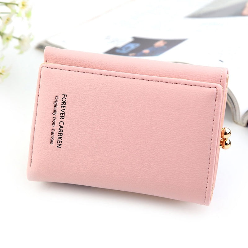 IELGY short wallet ladies small wallet Korean coin purse multi-card personalized leather bag women