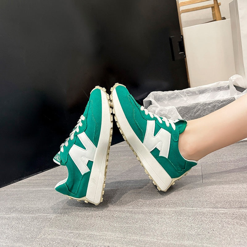 IELGY color matching breathable thick-soled running shoes women's trendy casual sports shoes