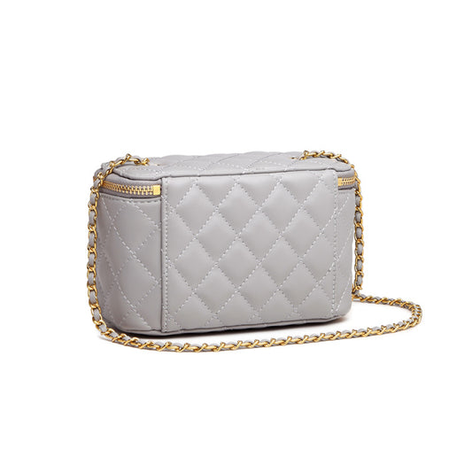 IELGY Women's bag Fashion One shoulder PU Chain Rhombus Solid color All-match Crossbody