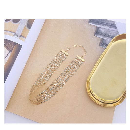 IELGY Korean Necklace Women's Short Money Circle Necklace Clavicle Choker