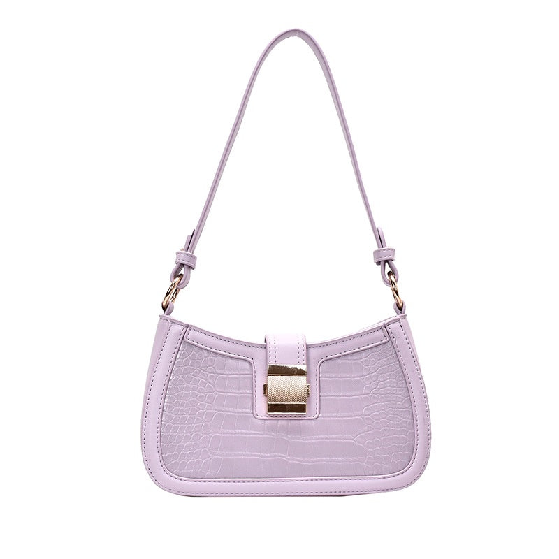 IELGY Crocodile pattern French niche Korean fashion plaid casual all-match handbag