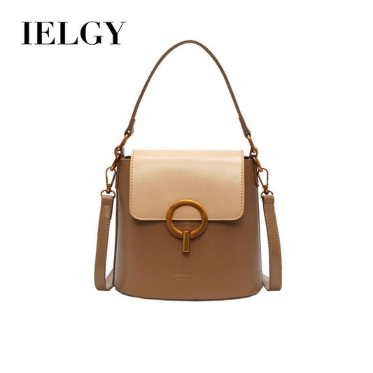 IELGY Contrast Shoulder Bag Korean Large Capacity Messenger Bucket