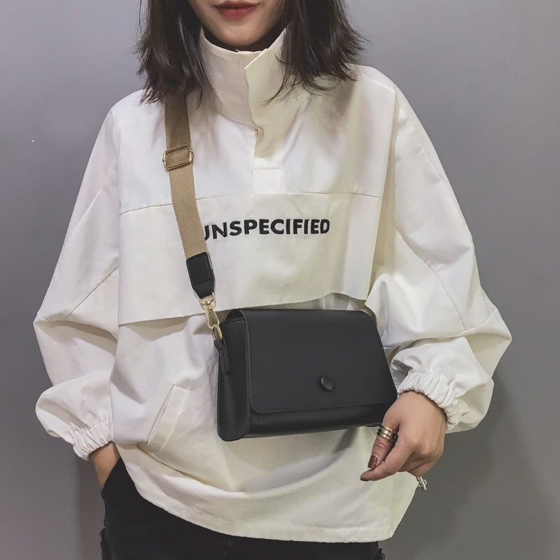 IELGY New ins super fire contrast color wide shoulder strap Messenger bag