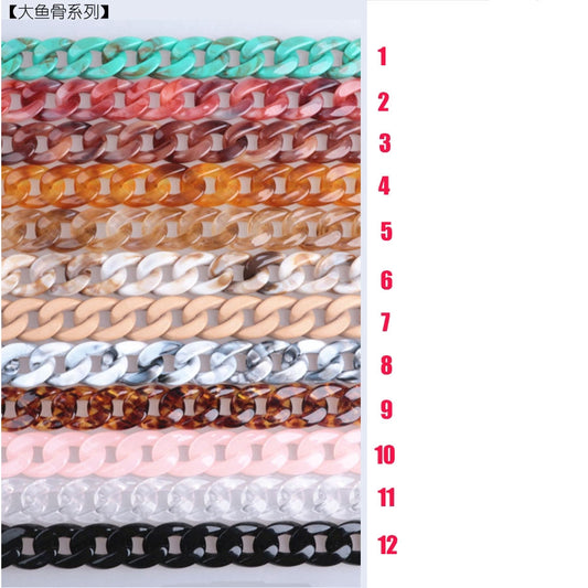 IELGY big fish bone acrylic chain resin chain female bag shoulder strap