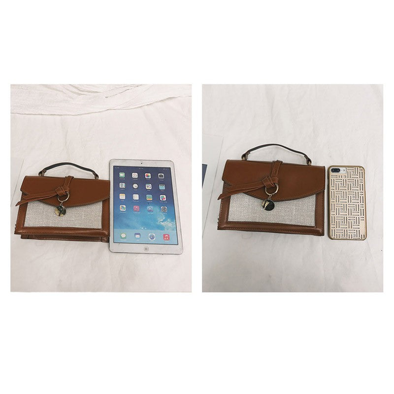 Messenger bag wide shoulder strap small square Harajuku shoulder bag