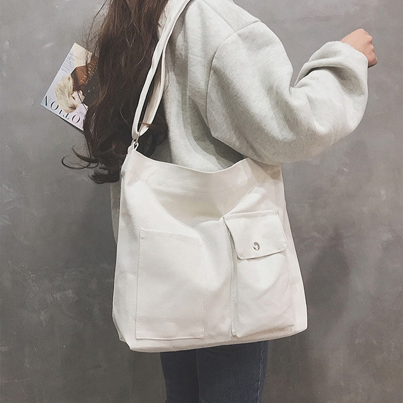 IELGY simple pocket canvas messenger bag for class