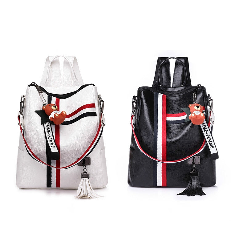 IELGY Backpack female large capacity ladies Europe and America ribbon multi-function backpack